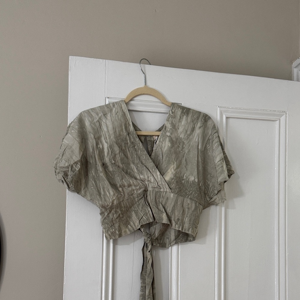 Elegant Women's Wrap Blouse in Cream